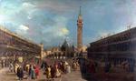 欧洲12-19世纪油画六_GUARDI, Francesco - The Piazza San Marco towards the Basilica